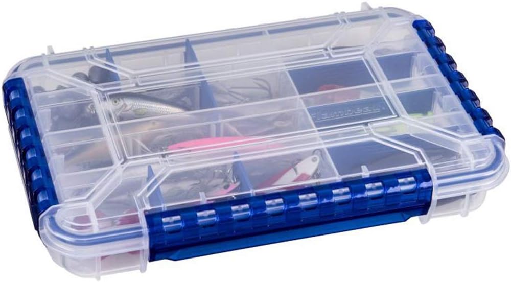 Flambeau Outdoors WP4005 Waterproof Fishing Tackle Box - Includes 11 Dividers, 16 Compartments, Waterproof Clear Tackle Box Fishing Lure Organizer, Ultimate Tuff Tainer Tackle Box with Zerust Dividers