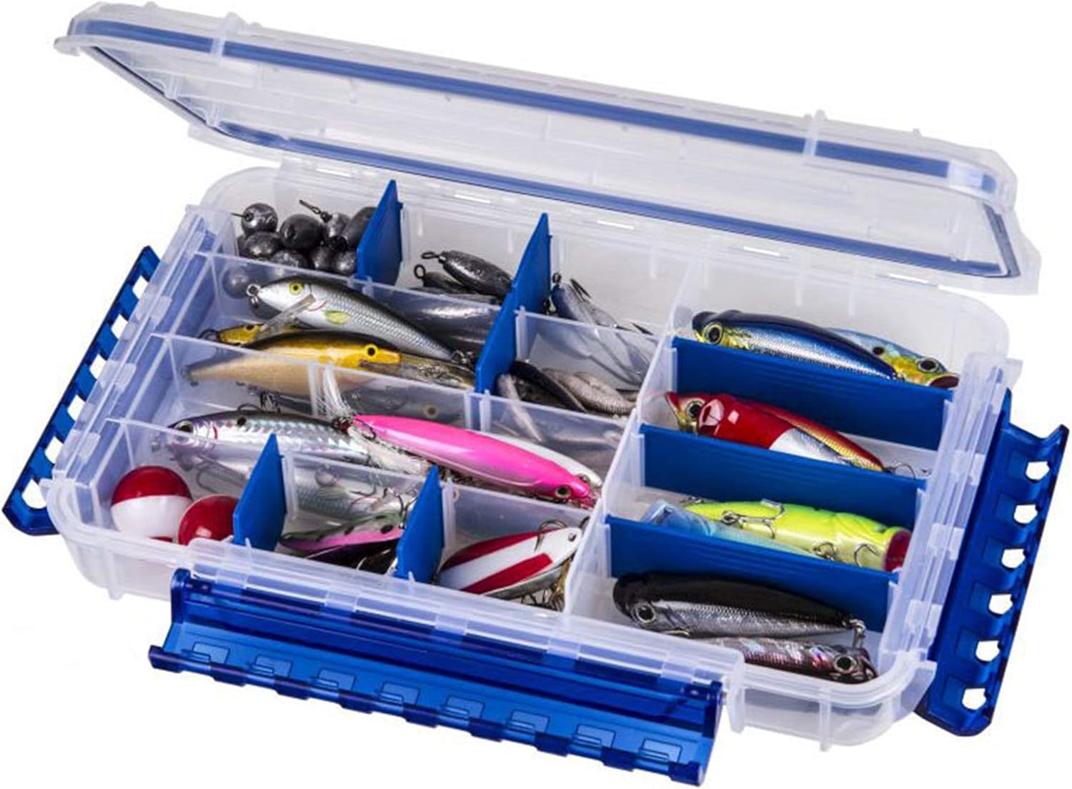 Flambeau Outdoors WP4005 Waterproof Fishing Tackle Box - Includes 11 Dividers, 16 Compartments, Waterproof Clear Tackle Box Fishing Lure Organizer, Ultimate Tuff Tainer Tackle Box with Zerust Dividers - Image 3